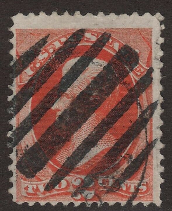 Scott # 178 2c Jackson Fancy Cancel SON Perfect Strike