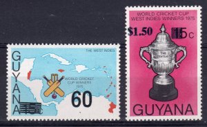 Guyana 1983 Sc#653/654 WORLD CRICKET CUP Set (2) ovpt.MNH