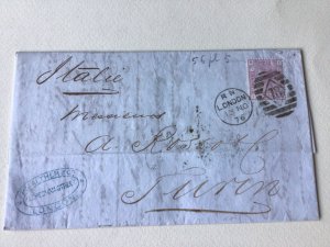 England to Italy 1876  Entire letter stamps cover Ref 54488