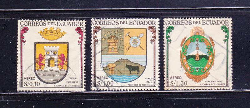 Ecuador C355, C357-C358 U Coats Of Arms