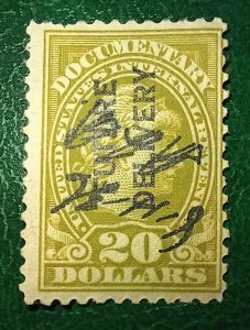 US 1925-34 SIGNED Future Delivery Stamp $20 Used Rare