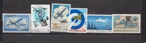 GREECE 1966-1981 AVIATION SET OF 6 STAMPS MNH