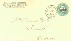 United States Illinois Stk. Yd. Sta. Chicago c1880 cork killer  3c Washington...