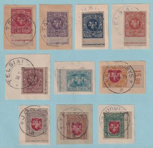 LITHUANIA 30 - 39  USED IMPERF SET ON PIECE - NO FAULTS VERY FINE! - P818