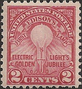 # 654 MNH - SCV-1.20 - Carmine Rose Thomas Edison Lights