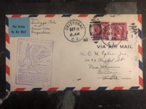 1929 Cristobal Canal Zone First Flight cover FFC To New Haven USA