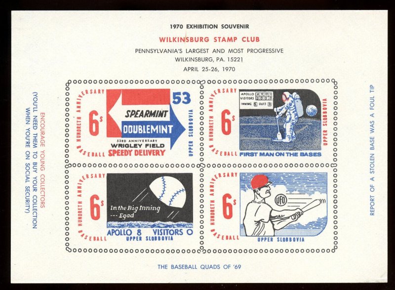 1970 Wilkinsburg Stamp Club Souvenir Sheet