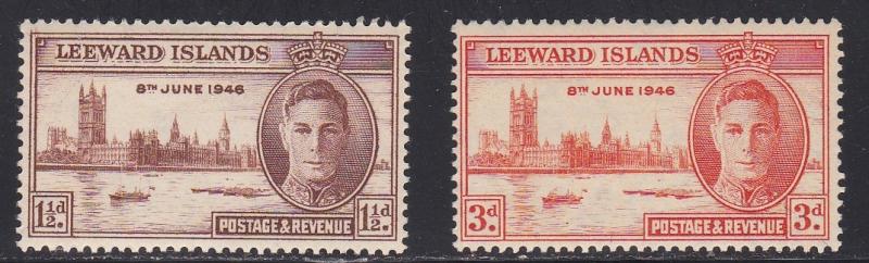 Leeward Islands # 116-11, Peace Issue, some acid staining on backs, NH, 1/3 Cat.