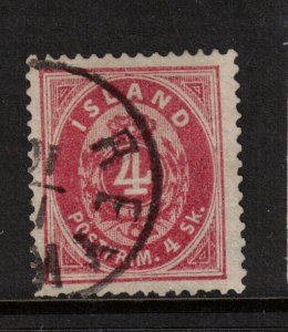 Iceland #2 (Michel #3a Facit #2) Very Fine Used With Neat Reykjavik CDS Cancel