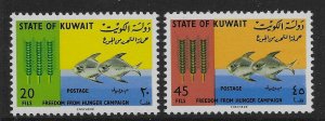 KUWAIT SG305/6 1966 FREEDOM FROM HUNGER SET MNH