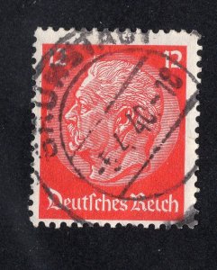 Germany 1934 12pf dark carmine Hindenburg, Scott 422 used, value = 40c