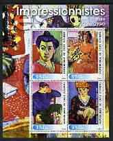 IVORY COAST - 2003 - Impressionists, H Matisse - Perf 4v Sheet-MNH-Private Issue