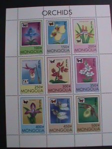 MONGOLIA-1997 SC#2269-77 COLORFUL LOVELY FLUTTERFLIES & ORCHIDS MNH SHEET VF