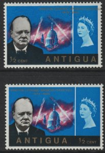 ANTIGUA 1966 CHURCHILL Value & Country transposed