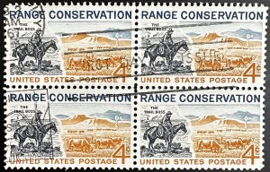 US #1176 Used VF Block of 4 w/FD Cancel - Range Conservation 1961 [BB271]