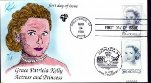 Pugh Designed/Painted Princess Grace Kelly JOINT FDC...7 of ONLY 18 created!!