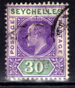 Seychelles 1903 KEV11 30ct Purple & Green SG 52 ( J224 )