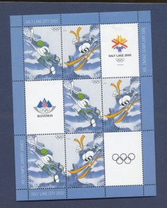 SLOVENIA -  Scott 482 - MNH S/S - Olympics, Skiing - 2002 --a
