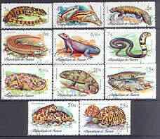 Guinea - Conakry 1977 Reptiles perf set of 11, fine cto u...