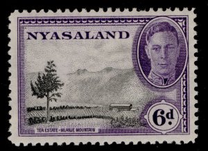 NYASALAND PROTECTORATE GVI SG150, 6d black & violet, M MINT.