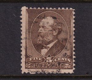 1883 Garfield Sc 205 brown 5c used single stamp (A9