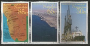 Namibia 1994 Walvis Bay Map Ship Sc 759-61 3v MNH # 345