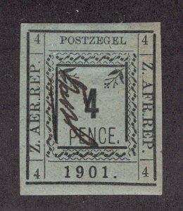 Transvaal #186 (SG#12e) - Lower 'P' in Pence - *Minor Fault* ~jm-0669