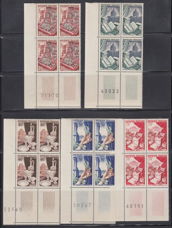 France  #711-15   mnh  blocks   cat 104.80
