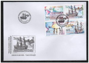 2006 Cape Verde - The International Road of Slavery Boat Galère 4 val. FDC-