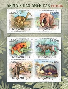 MOZAMBIQUE - 2012 - Endangered Amer. Animals - Perf 6v Sheet - Mint Never Hinged