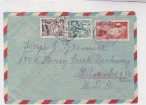Yugoslavia 1952 Dakovo cancel to U.S.A  Airmail Stamps Cover ref R 17252
