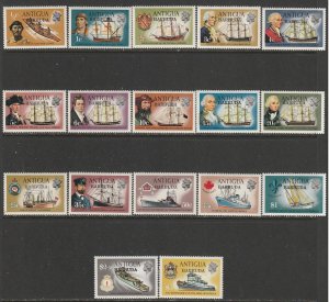 1973 Antigua-Barbuda - Sc 113-29 - MH VF - 17 single - Antigua overprints