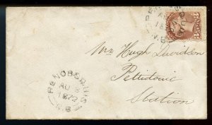 ?PENOBSQUIS, N. B. DOUBLE split ring 1872 Small Queen cover Canada