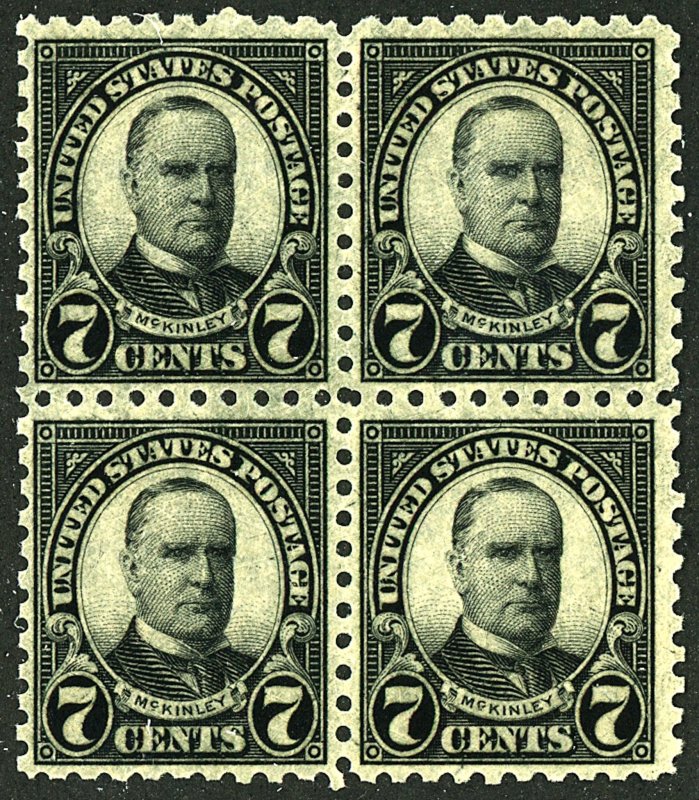 U.S. #588 MINT BLOCK OF 4 OG NH