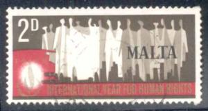 Malta ~ #381 ~ Human Rights Flame & People ~ Used