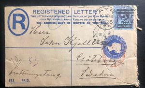 1897 Ayr Scotland England Registered Letter Cover To Gothenburg Sweden