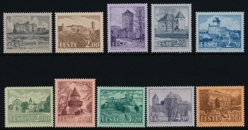 Estonia 244-53 MNH Castles, Cathedrals, Architecture