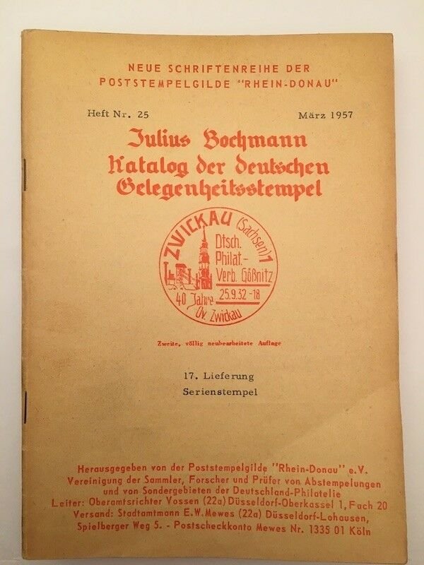 9839] Bochmann, Kataloge der deutschen Gelegenheitsstempel, Heft Nr. 25, gebrauc