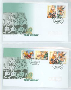 Australia  1759-1764 1999 100 years of test rugby (sports on 2 unaddressed cacheted first day cover.