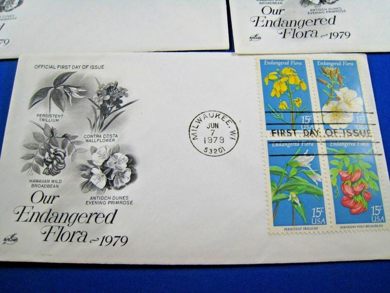 U.S. FIRST DAY COVER SETS - SET of 5 - 1979 OUR ENDANGERED FLORA       (FDC-13x)