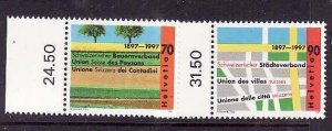 Switzerland-Sc#996-7- id6-unused NH set-Farmers' Union-1997-