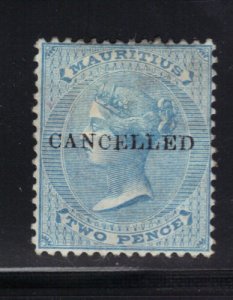 Mauritius Stamp #33 Cancelled Mint Unused Hinged - $70 cv 