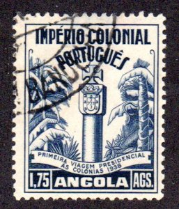 ANGOLA 293 USED SCV $6.00 BIN $2.40 COAT OF ARMS