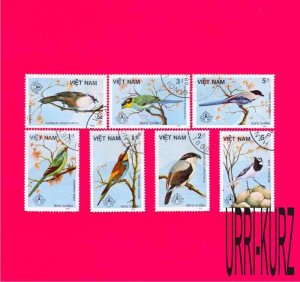 VIETNAM 1986 Nature Fauna Birds Stockholmia Stamps Exhib. 7v Sc1660-66 Mi1703-09