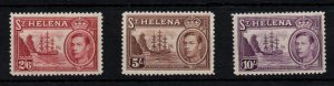 St Helena KGVI 1938 2s 6d to 10/- SG138-140 mint LHM WS45800
