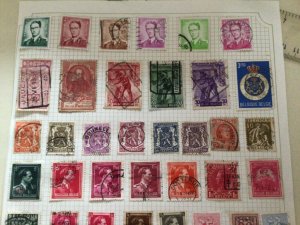 Belgium stamps mixed mounted mint or used on folded page  Ref A 10004