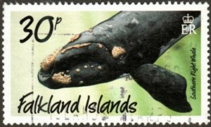 Falkland Islands 1071 - Used - 30p Southern Right Whale (2012) (cv $1.20)