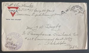 1918 Us Army Post office AEF 717 Censored Cover To Philadelphia PA USA