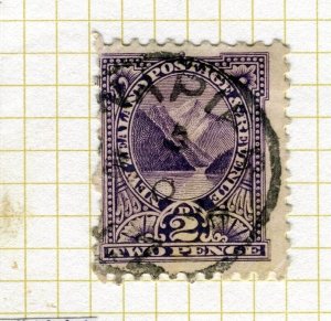 NEW ZEALAND; 1900 early pictorial issue used Shade P11, 2d. value