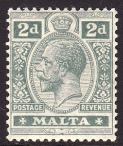 1915 Malta KGV King George V 2 pence issue Wmk 3 MVLH Sc# 52 CV $16.00